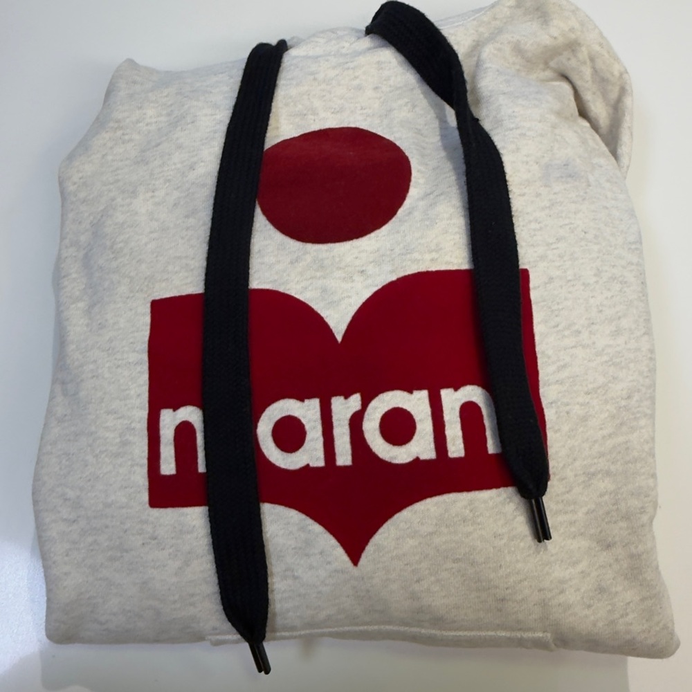 Isabel Marant Cream Sweatshirt with Red Logo